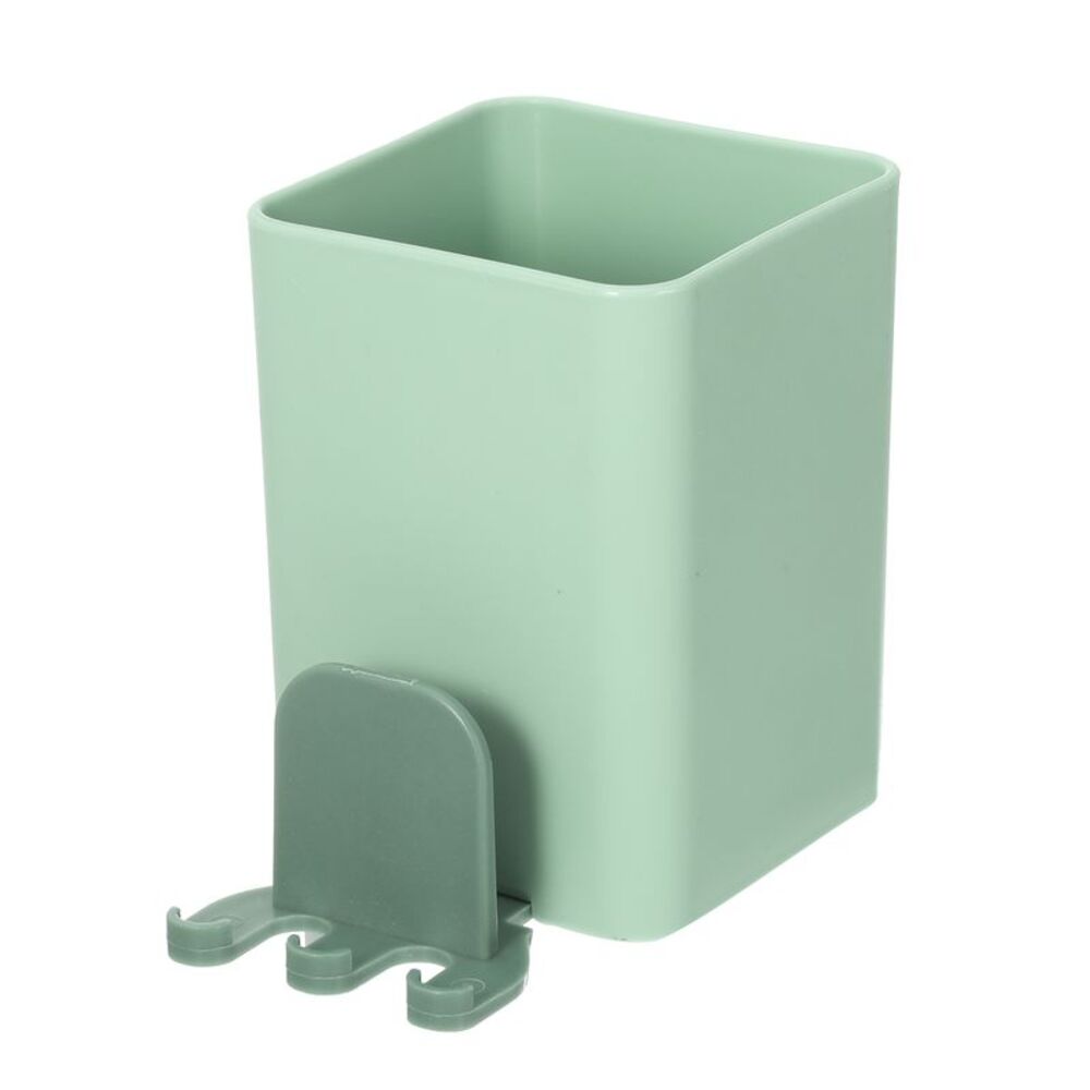 Wall Mounted Bathroom Toothbrush Holder Organizers Green 2.45"x2.45"x3.39"